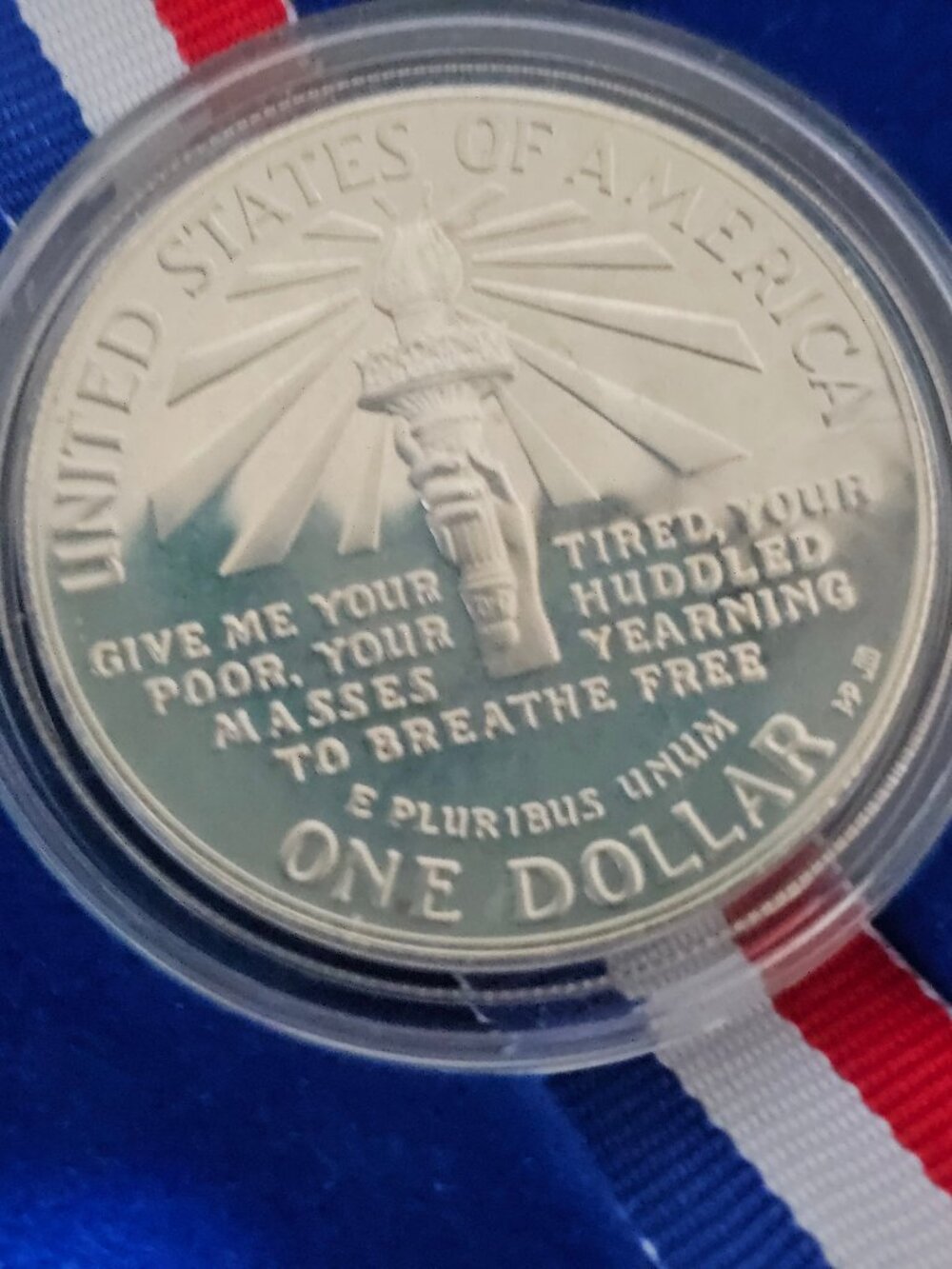 1986 S Liberty Ellis Island Silver Dollar Proof